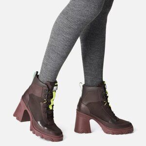 NEW SOREL Waterproof Brex Heeled Chelsea Leather Booties for women cinder 663mn